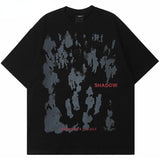 Wiaofellas Summer Men Short Sleeve Tshirts Streetwear Harajuku Casual Cotton Loose Tops Tees 2023 New Hip Hop People Shadow Print T Shirts