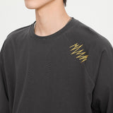 Wiaofellas Summer New Vintage Men's T-Shirt Casual American Irregular Personalized Embroidery T-shirts Cotton 200G Fashion Hip Hop Unisex