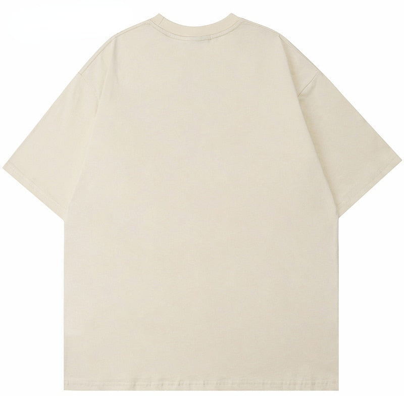 Wiaofellas Summer Men Short Sleeve Tshirts Streetwear Harajuku Casual Cotton Loose Tops Tees 2023 New Hip Hop People Shadow Print T Shirts