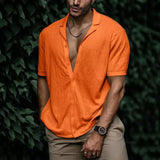 Wiaofellas Men Clothing 2023 Summer New Shirts Fashion Streetwear Men Short Sleeve Soft Shirts Casual Turn-down Collar Camisas Hombre