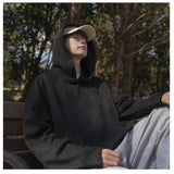 Wiaofellas Suede Sweatshirt Men Hoodie Solid Streetwear Hip Hop Pullover Casual Loose Top Brand American Vintage Long Sleeve Korean Fashion