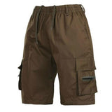 Casual Summer Men Solid Color Multi-pockets Drawstring Baggy Cargo Shorts Pants Multi-pockets Drawstring Cargo Shorts Pants