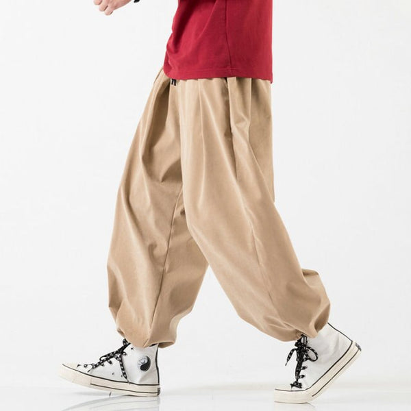 Allsense Men's Slim Fit Harem Jogger Pants - Drawstring Waist, Tapered Leg, 5XL Black - View #4