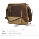 WIAOFELLAS  -  [Small Vintage Messenger Bag] Men's Small Vintage Messenger Bag, Waterproof Travel Shoulder Bag, Crazy Horse Leather Waxed Canvas Crossbody Bag