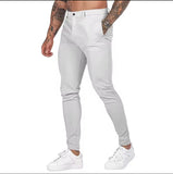 WIAOFELLAS  -  Foreign Trade Autumn New Casual Pants for Men's European and American Style Slim Fit Men's Casual Solid Color Pants