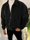 WIAOFELLAS  -  [Thick Corduroy College Style Jacket] Autumn and Winter Men's College Style Jacket in Corduroy, Versatile and Fashionable Top Suitable for Traveling, Parties, Shopping, Thick and Versatile with a Turned-up Coll
