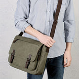 WIAOFELLAS  -  [Large Casual Crossbody Messenger Bag] Retro Canvas Messenger Bag For Men, Large Sling Bag, Casual Crossbody Bag For Hanging Out & Daily Commute, School Bag College Bag
