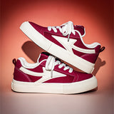 WIAOFELLAS  -  Men'S Vintage Low-Top Skateboard Sneakers, Casual All-Season Sports Canvas Shoes, Solid Color, Round Toe, Lace-Up, Rubber Sole, Faux Insole, Fabric Inner, Ideal for Daily Wear & Outdoor Activities