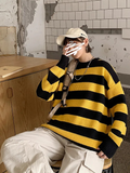 Wiaofellas Autumn Winter Sweater Women Casual Woman Sweater Pullovers Striped Jumper Warm Teen Gril Green Striped Sweaters