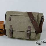 WIAOFELLAS  -  [Large Casual Crossbody Messenger Bag] Retro Canvas Messenger Bag For Men, Large Sling Bag, Casual Crossbody Bag For Hanging Out & Daily Commute, School Bag College Bag