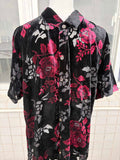 Wiaofellas Fashion Transparent Floral Shirt Masculine Velvet Slim-fit Shirt Mens Short-sleeved Clothing See-through Nightclub Purple Shirt