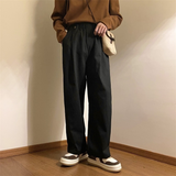 2022 Men's Japanese Retro Solid Color Wide Leg Pants Elastic Overalls Fashion Trendy Trousers Streetwear Loose Casual Pants