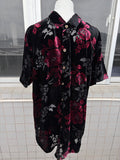 Wiaofellas Fashion Transparent Floral Shirt Masculine Velvet Slim-fit Shirt Mens Short-sleeved Clothing See-through Nightclub Purple Shirt
