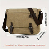 WIAOFELLAS  -  [Large Casual Crossbody Messenger Bag] Retro Canvas Messenger Bag For Men, Large Sling Bag, Casual Crossbody Bag For Hanging Out & Daily Commute, School Bag College Bag