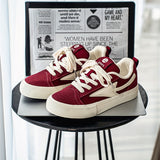 WIAOFELLAS  -  Men'S Vintage Low-Top Skateboard Sneakers, Casual All-Season Sports Canvas Shoes, Solid Color, Round Toe, Lace-Up, Rubber Sole, Faux Insole, Fabric Inner, Ideal for Daily Wear & Outdoor Activities