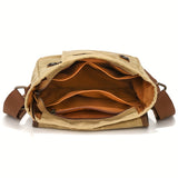 WIAOFELLAS  -  [Small Vintage Messenger Bag] Men's Small Vintage Messenger Bag, Waterproof Travel Shoulder Bag, Crazy Horse Leather Waxed Canvas Crossbody Bag