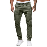 WIAOFELLAS  -  Foreign Trade Autumn New Casual Pants for Men's European and American Style Slim Fit Men's Casual Solid Color Pants