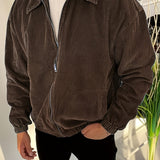WIAOFELLAS  -  [Thick Corduroy College Style Jacket] Autumn and Winter Men's College Style Jacket in Corduroy, Versatile and Fashionable Top Suitable for Traveling, Parties, Shopping, Thick and Versatile with a Turned-up Coll