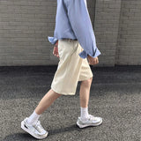 WIAOFELLAS  -  Shorts Men's Ice Silk Quick-drying Large Pants Summer Outer Wear Trendy Five-quarter Pants Suit Pants Loose Casual Suit Pants