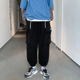 Wiaofellas  -  Autumn/winter Overalls Men's Thick Casual Pants Fashion Trousers Loose Straight Trousers Streetwear Men  Men Joggers