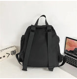 WIAOFELLAS  -  Solid Black Men's Backpacks Cool Streetwear Style Man Backpack Harajuku Large Capacity School Bags Waterproof Nylon Bags for Men