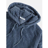WIAOFELLAS  -  Leisure Pullover Hooded Sweater Autumn Winter Men’s Pullover Corduroy Long Sleeve Pocket Pullover Vintage Street Wear