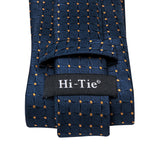 Wiaofellas  -  Business Tie for Men Silk Blue Tie Dots Necktie Set Plaid Cufflinks for Wedding Business Tie 150cm Hi-Tie SN-3529 Dropshipping