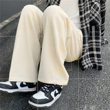 WIAOFELLAS  -  new corduroy pants men's four seasons Korean style trendy wide-leg loose straight casual pants