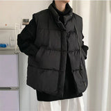 WIAOFELLAS  -  Men Jacket Vest Autumn Winter Fashion Warm Thick Cotton Coats Leisure Streetwear Loose Outerwear Male Sleeveless Vest