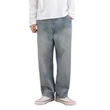 WIAOFELLAS  -  Jeans male spring and autumn ins port style retro wide-leg trousers tide brand wild loose straight-leg pants