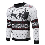 WIAOFELLAS  -  Men's O-Neck Cotton Pullover Print Long Sleeve Spacious Autumn Winter Warm Thick Clothes Knitted Casual Wool Male Sweater Pull