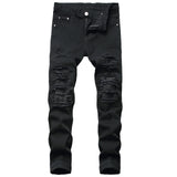 WIAOFELLAS  -  New Arrival Mens Ripped Hole Jeans Casual Slim Skinny Blue Black Jeans Men Trousers Fashion Male Hip hop Denim Pants