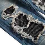 WIAOFELLAS  -  New Arrival Mens Ripped Hole Jeans Casual Slim Skinny Blue Black Jeans Men Trousers Fashion Male Hip hop Denim Pants