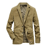 WIAOFELLAS  -  Corduroy Men's Casual Blazer New Fashion Male Fit Slim Jackets And Coats Men Blazer Outwear Suit Vetement Homme  MY155