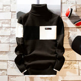 Wiaofellas  -  NEW Autumn New Men's Turtleneck Sweaters Pullover Male Solid Color Slim Fit Turtleneck Sweater Tops Knitted Pullovers M-3XL