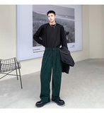 WIAOFELLAS  -  Autumn Korean style Personalized corduroy pants men casual loose wild green corduroy pants for men trousera,size M-XL