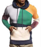 WIAOFELLAS  -  Men's Sweatshirt Color Block Hoodies Pullover Jacket Patchwork Hoodies Men Casual Hoodies Hip Hop Hooded Sweatshirts Autumn