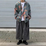 Wiaofellas Men's New Personalized Trend Western-style Clothes Couple Blazers Loose Casual Suit Jackets Harajuku Street Flower Print Coats