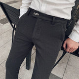 Wiaofellas  -  Winter Men's Casual Trousers Business Thickening Pants Tweed Thick Section Men's Short-footed Suit Trousers In Autumn