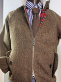 WIAOFELLAS  -  Fall/winter jacket men's Ivy Style American retro all-wool tweed stand-up collar short