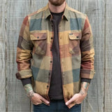 WIAOFELLAS  -  Autumn Men's Jacket Vintage Color Plaid ButtonsCardigan Slim Long Sleeve Top Fashion Streetwear Casual Coat New Male Clothes