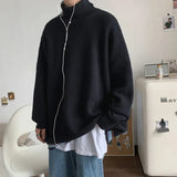 Wiaofellas  -  Sweater Men Turtleneck Pullover Harajuku Casual Long Sleeve Knitted Top Autumn Winter Korean Style Male Solid Male Knitwear