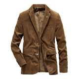 WIAOFELLAS  -  Corduroy Men's Casual Blazer New Fashion Male Fit Slim Jackets And Coats Men Blazer Outwear Suit Vetement Homme  MY155