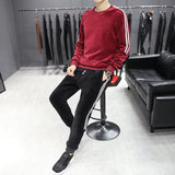 WIAOFELLAS  -  Conjunto Hombre Autumn Casual Cotton Sportswear Jacket Tracksuit Fashion 2 Piece Sweatshirt Sweatpants Sets Men