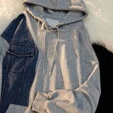 WIAOFELLAS  -  Denim Patchwork Hoodie Men Sweatshirts Spring Autumn Fashion Loose Wild Couple Tops Sudaderas Hombre Vintage Long Sleeve Moletom