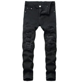 WIAOFELLAS  -  New Arrival Mens Ripped Hole Jeans Casual Slim Skinny Blue Black Jeans Men Trousers Fashion Male Hip hop Denim Pants
