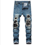 WIAOFELLAS  -  New Arrival Mens Ripped Hole Jeans Casual Slim Skinny Blue Black Jeans Men Trousers Fashion Male Hip hop Denim Pants
