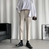 WIAOFELLAS  -  Suit Pants Men Slim Fit Fashion Business Society Black Dress Pants Men Solid Color Suit Pants Men Soffice Formal Trousers