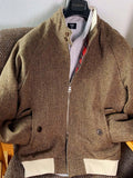 WIAOFELLAS  -  Fall/winter jacket men's Ivy Style American retro all-wool tweed stand-up collar short
