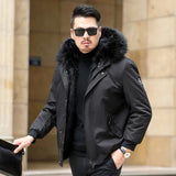 Wiaofellas  -  Winter Parker Fur Coat Men Fashion Hooded Short Inner Liner Fur Detachable Fausse Fourrure Jackets Male Casaco Masculino